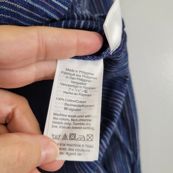 MADEWELL ruffle front Cecile rainbow stripe long sleeve dainty romantic top - Picture 9 of 11